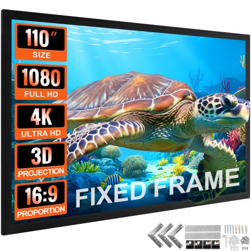 110-tums diagonal projektorduk 16:9 4K HD-projektorduk Filmduk 3D-projektorduk med fast ram för hemmabruk och utomhusbruk (110 tum)
