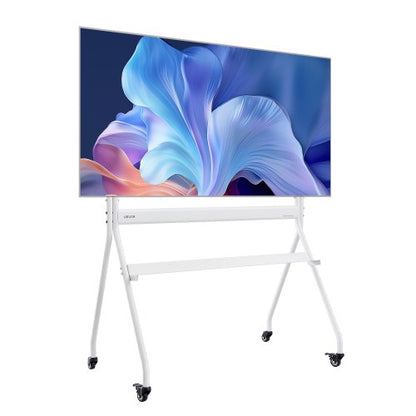 Rullande TV-stativ, mobil TV-vagn för 35-100 tums LED/LCD/OLED platt-/böjda TV-apparater, bärbart skärmstativ med hjul, klarar upp till 198 kg för vardagsrum, sovrum, kontor, utomhusbruk, max VESA 800x600 mm