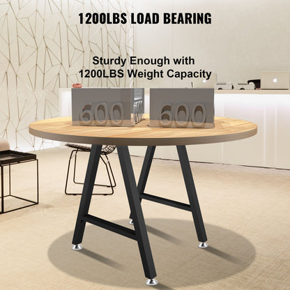 Metal Table Legs 28 x 17.7 inch A-Shaped Desk Legs Set of 2 Heavy Duty Bench Legs with Polyurethane Coating, Furniture Legs with Floor Protectors, Wrought Iron Coffee Table Legs for Home DIY Bla