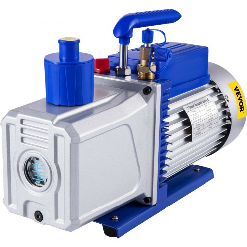 Vakuumpump 717 L/min (12CFM) 746W (1HK) Lamellvakuumpump Tvåstegs 3 x 10⁻¹ Pa Ultimat HVAC Roterande Auto AC Kylmedelsvakuumpump, för bilreparationer Vakuumevakuering