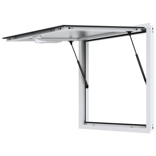 Fönster för matvagnar, 36"x36" servicefönster i aluminiumlegering för matvagnar, upp till 85 graders stående serveringfönster med markisdörr och dragkrok, för matvagnar med släpvagnar