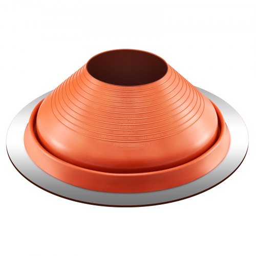 Takrörsskyddsstöd, passar rör med ytterdiameter 25-48 cm, flexibelt silikontakjack för rörskydd, hög temperatur -34°C till 230°C, hållbar rund röd metallbas, för skorsten, vedspis och utomhusventilationsrör