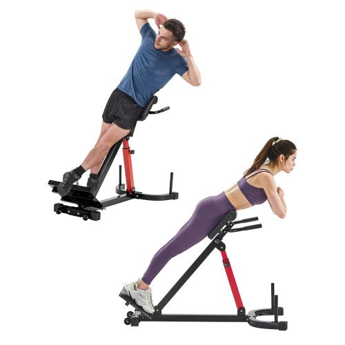 Romersk stol Hyperextensionbänk, 145 kg justerbar förlängningsmaskin, multifunktionell träningsutrustning för sätesmuskler, hamstringsmuskler, ländrygg och magträning, fitnessviktbänk för hemmagym