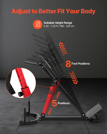 Romersk stol Hyperextensionbänk, 145 kg justerbar förlängningsmaskin, multifunktionell träningsutrustning för sätesmuskler, hamstringsmuskler, ländrygg och magträning, fitnessviktbänk för hemmagym