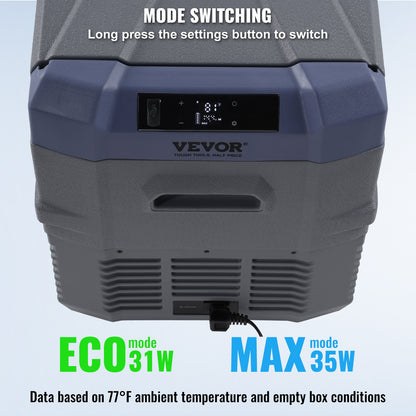 Car Refrigerator, 12 Volt Car Refrigerator Fridge, 37 L Single Zone Portable Freezer with Built-in Light, -4℉-68℉, 12/24V DC and 100-240V AC Compressor Cooler for Outdoor, Camping, RV