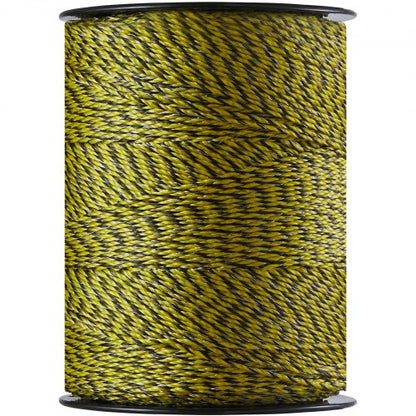 Elstängseltråd, 3366 fot 1026 m bärbar polytråd, 1/8" diameter 6 rostfria ståltrådar för pålitlig ledningsförmåga och UV, rostbeständighet, stängselrep för häst, nötkreatur, boskap