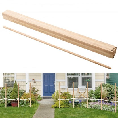 Trädgårdsstöttor i trä, 25 st 17,53×12,7×1219,2 mm, nivåstöttor för mark, trädgårdsstöttor med vass spets, stödstöttor för granplantor, skyltstolpar för slamstaket, gårdsgränser