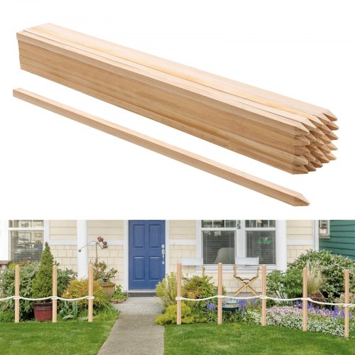Trädgårdsstöttor i trä, 25 st 19,05×19,05×914,4 mm, nivåstöttor för lantmäteri, markstöttor för trädgårdsväxter med vass spets, skyltstolpar för slamstaket, gårdsgränser och baslinjer