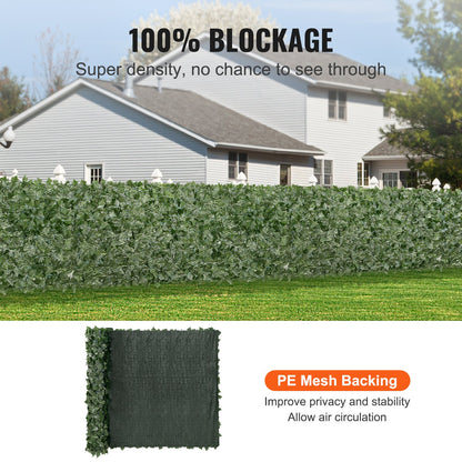 Ivy Privacy Fence, 1.5 x 3m Artificial Green Wall Screen, Greenery Ivy Fence with Mesh Cloth Backing and Strengthened Joint, Faux Hedges Vine Leaf Decoration for Outdoor Garden, Yard, Balcony