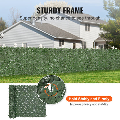 Ivy Privacy Fence, 1500 x 2490 mm Artificial Green Wall Screen, Greenery Ivy Fence with Strengthened Joint, Faux Hedges Vine Leaf Decoration for Outdoor Garden, Yard, Patio Decor