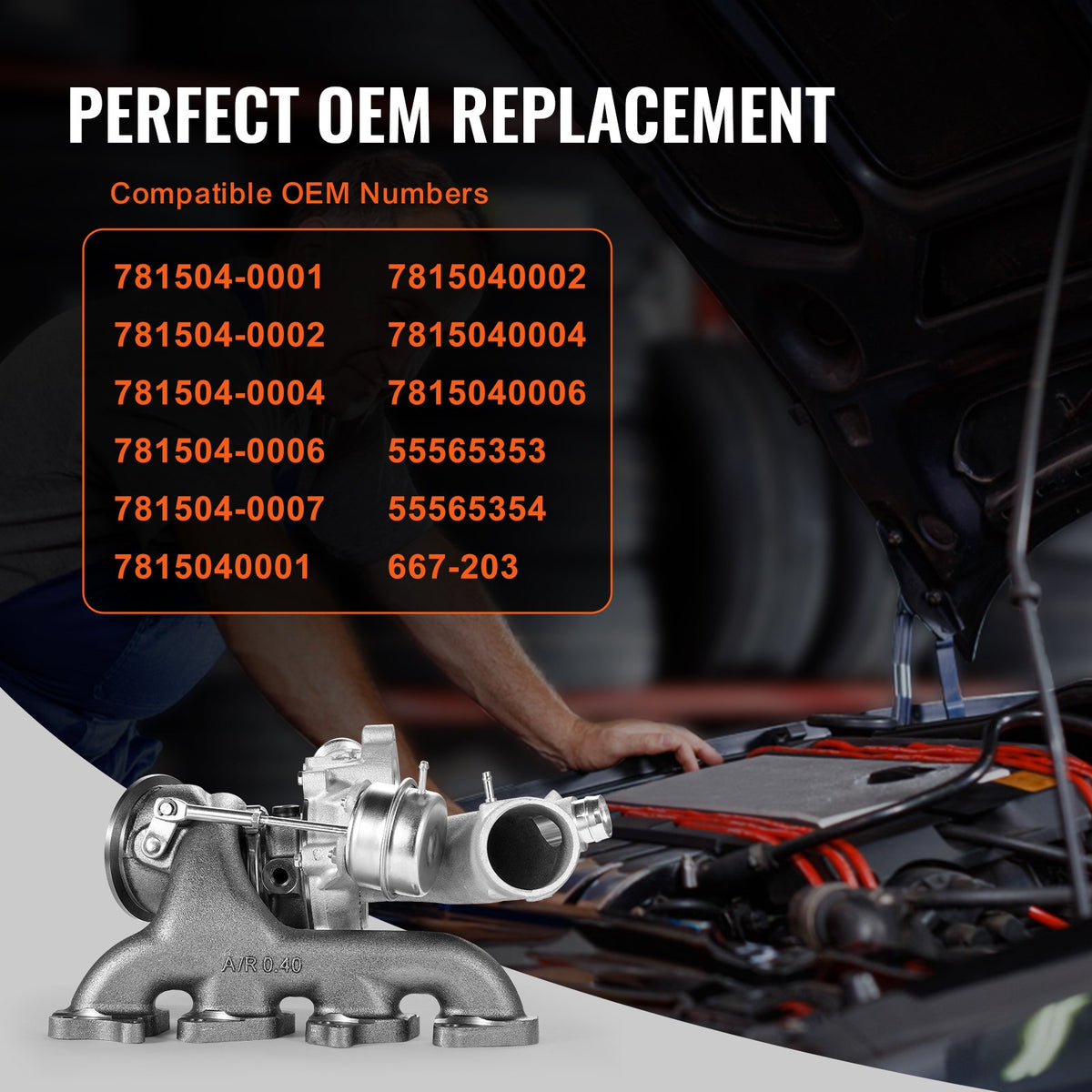 Komplett turboaggregat Chevy Chevrolet Cruze 2011-2015 med packningssats, Sonic 2012-2020 &amp; Trax 2013-2021 &amp; Buick Encore 2013-2021 Turboaggregat kompatibel 1.4L Ersättningsnummer 55565353