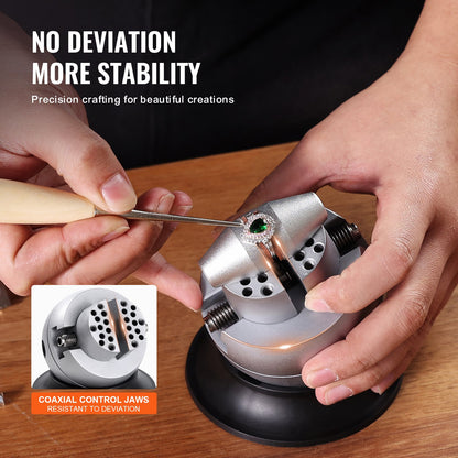 Ball Vise, 7.6 cm Engraving Setting Tool, 360° Rotation Engraving Block Vise, 30 PCS Attachment Jewelry Engraving Block Tools Standard Block for Gemstone Inlay and Small-Scale Engraving
