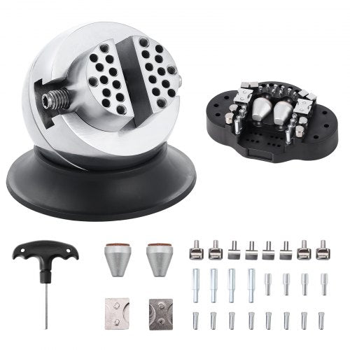 3 Inch Engraving Block Block Ball Vise with 30Pcs Attachment Inlaid Diamonds Full Set Ball Vise Engraving Setting Tool for Jewelry Handwork
