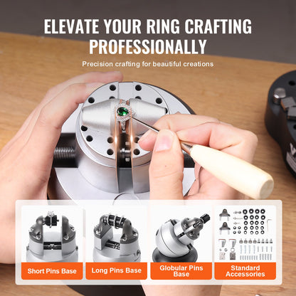 Ball Vise, 13 cm Engraving Setting Tool, 360° Rotation Engraving Block Vise, 69 PCS Attachment Jewelry Engraving Block Tools Standard Block for Gemstone Inlay and Small-Scale Engraving