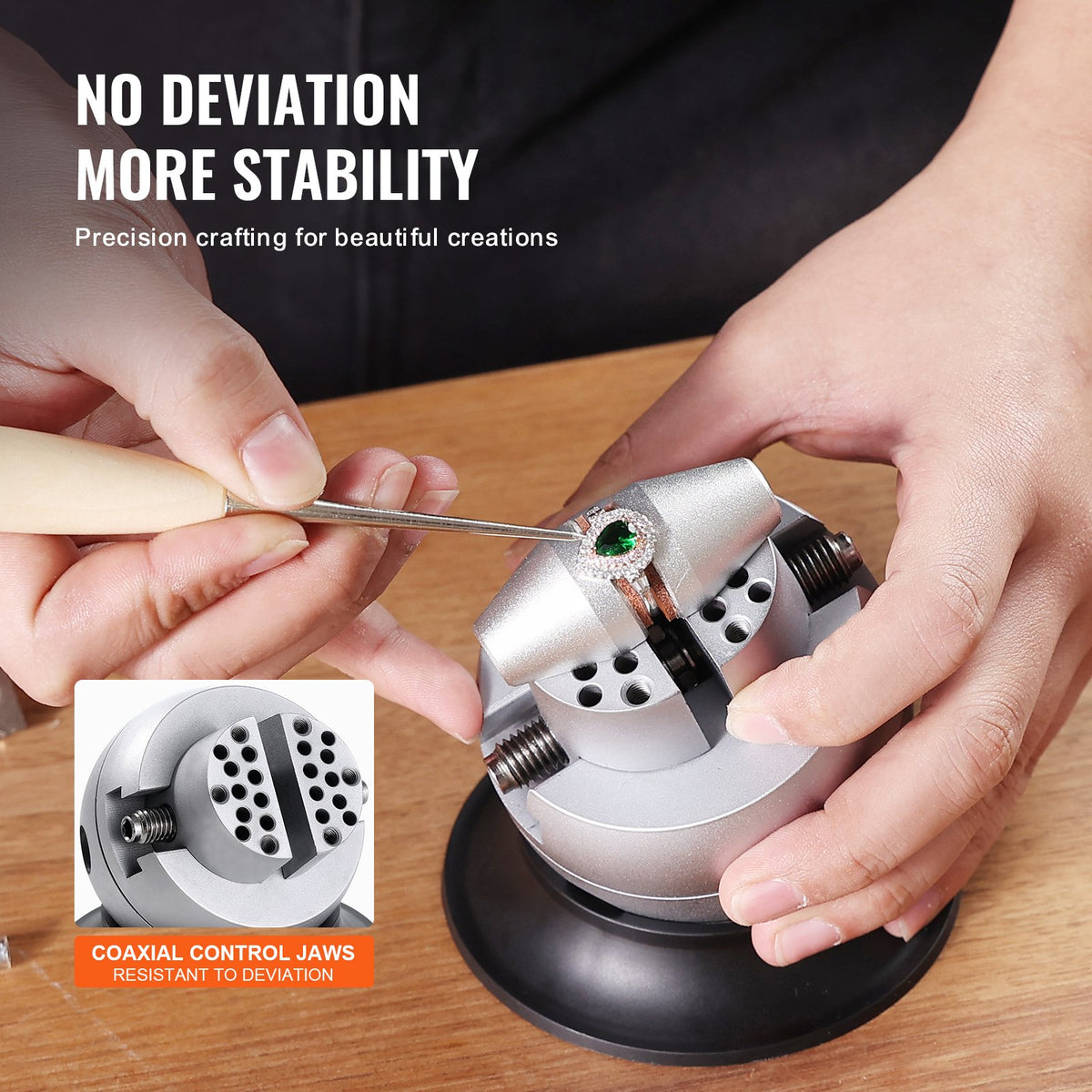 Ball Vise, 7.6 cm Engraving Setting Tool, 360° Rotation Engraving Block Vise, 70 PCS Attachment Jewelry Engraving Block Tools Standard Block for Gemstone Inlay and Small-Scale Engraving