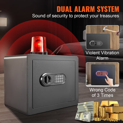 Safe, 33.9 L Home Safe, Steel Security Safe with Digital Keypad and 2 Keys, Cabinet Safe with Fire-proof Bag, Protect Cash, Gold, Jewelry, Documents for Home, Hotel, 40.1 x 30.0 x 35.1 cm