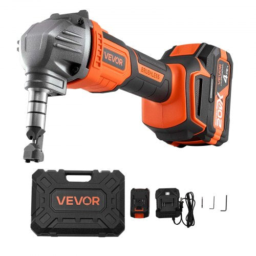 Cordless Metal Nibbler, with 20 V 4000 mAh Battery, 2200 RPM Efficient Brushless Motor, Electric Nibbler Metal Cutter with Plastic Carrying Case for Cutting Steel Sheet and Aluminum Sheet