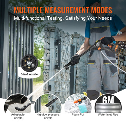 Cordless Pressure Washer, 652-PSI 1.1 GPM Portable Power Cleaner, Handheld High-Pressure Car Washer Gun with 4.0Ah Battery, Charger, 6-in-1 Nozzle, for Home/Floor Cleaning & Watering