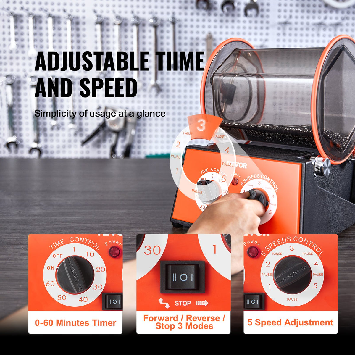 5kg Rotary Tumbler Surface Polisher Jewelry Polish Finish Machine Gem DIY