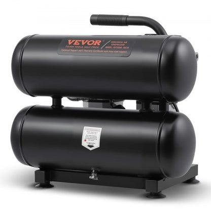 Luftkompressor, 4,6 gallon ståltank, 1 hk 2,0 CFM vid 90 PSI oljefri luftkompressor och max. 120 PSI tryck, 80 dB ultratyst bärbar kompressor, för bilreparationer, däckpåfyllning, sprutmålning
