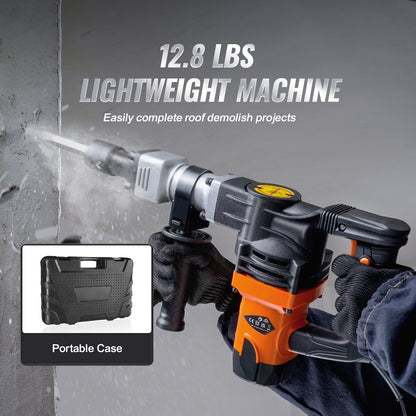 Demolition Jack Hammer Concrete Breaker 1600W Electric Hammer 2 Chisel Bit