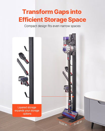 Dammsugningsställ, kompatibelt med Dyson V6 V7 V8 V10 V11 V15, stabilt dammsugningsställ med 6 krokar för Dyson DC30 DC31 DC34 DC35 DC58 DC59 DC62 D74 sladdlösa upprätta dammsugare och tillbehör