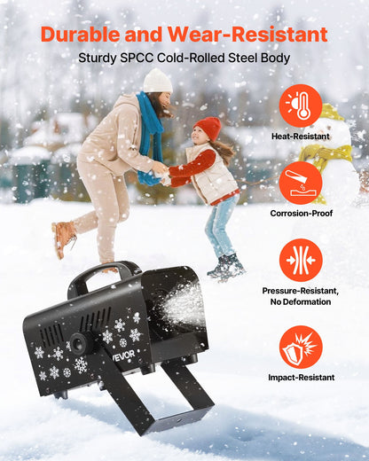 Snökan, kraftfull 1500W, handhållen/hängande snökanon, trådlös fjärrkontroll, snöflingemaskin med 5L vätsketank, snöflingemaskin för juldekorationer utomhus och inomhus