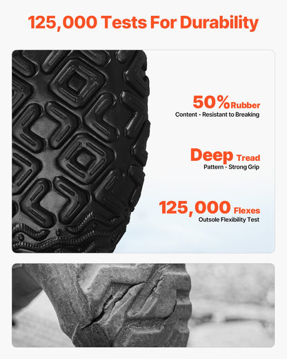 Men's Rubber Boots, Protective Footwear, Waterproof Anti Slip Hunting Boots, Gardening Insulated Mud Boots, Protective Footwear, Lightweight & Durable, for Manufacturing, Farming, Size 12 US