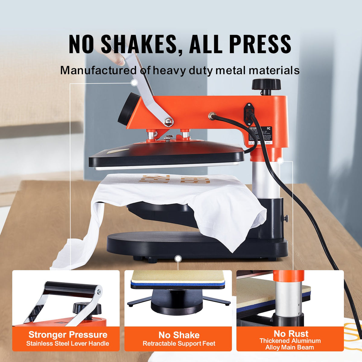 Värmepressmaskin - 8 i 1 värmepress, sublimeringsmaskin för gör-det-själv-t-shirts/hattar/muggar/värmeöverföringsprojekt, 12x15 multifunktionell svängbar värmepress med 360° rotation, testad enligt UL-standarder