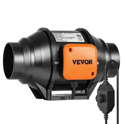 Inline-kanalfläkt, 102 mm 129,7 CFM med variabel hastighetsregulator, tyst AC-motorventilationsfläkt för kylförstärkare, odlingstält, hydroponik