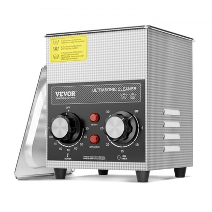 2L ultraljudsrengöring med värmetimer och korg, professionell digital sonisk kavitationsmaskin, 60W rengöringsmaskin för klockinstrument, glasögon, mynt, metalldelar, verktyg