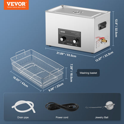 30L ultraljudsrengörare med värmetimer och korg, professionell digital sonisk kavitationsmaskin, 360W rengöringsmaskin för laboratorieverktyg, metalldelar, förgasare, mässing, bildelar, motordelar