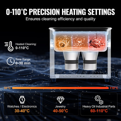 3L ultraljudsrengöring med värmetimer och korg, professionell digital sonisk kavitationsmaskin, 120W rengöringsmaskin för klockinstrument, glasögon, mynt, metalldelar, verktyg