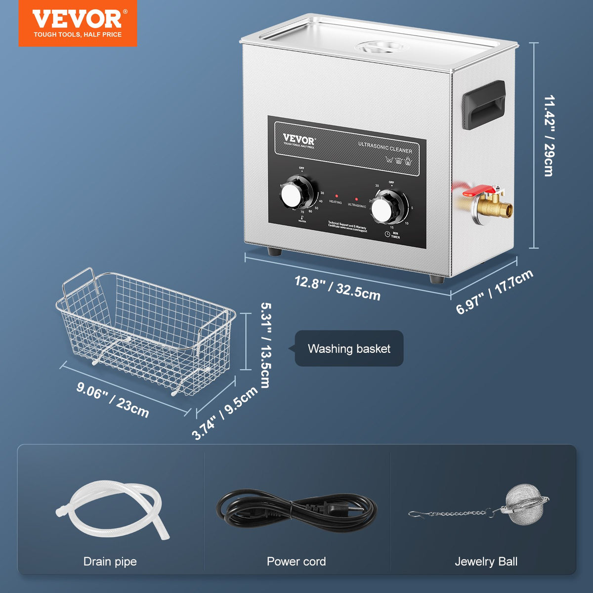 6L ultraljudsrengörare med värmetimer och korg, professionell digital sonisk kavitationsmaskin, 180W rengöringsmaskin för klockinstrument, glasögon, mynt, metalldelar, verktyg