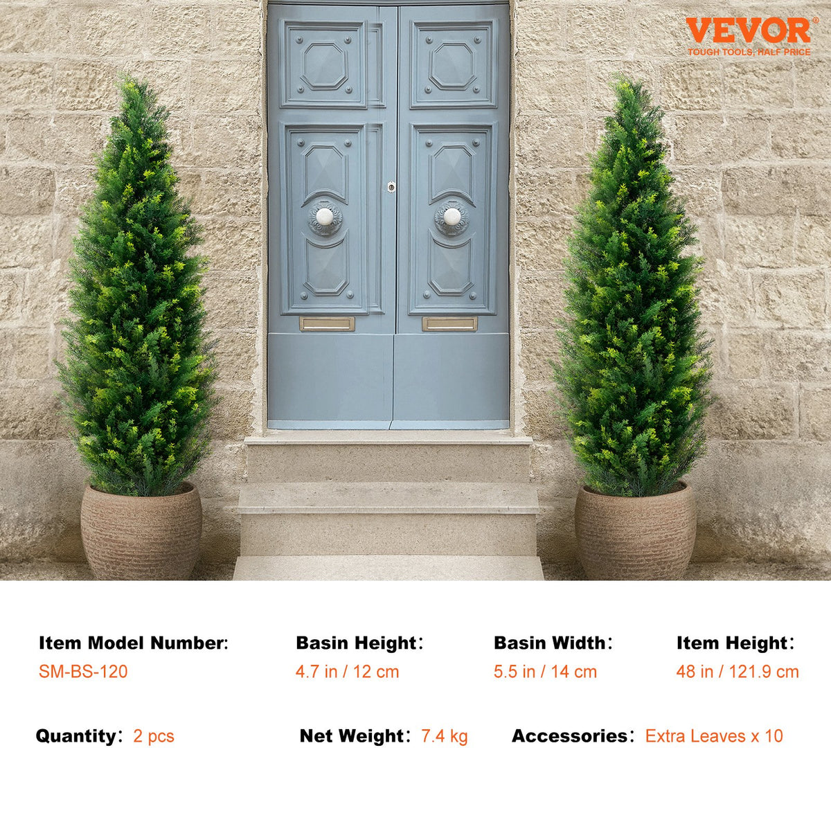 2-pack 121,9 cm konstgjord cederträd topiary konstväxt UV-dekor inomhus/utomhus