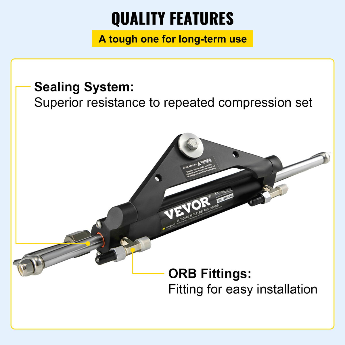 Hydraulic Steering Cylinder HC4645H Front Mount Hydraulic Outboard Marine Steering Cylinder Suit for Up to 150HP Boats Steering,hydraulic steering