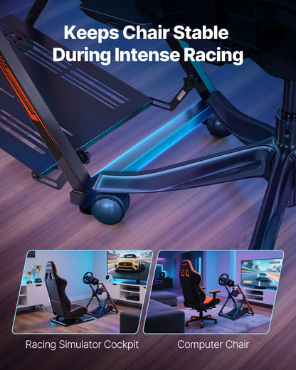 Racing Wheel Stand, Adjustable & Foldable Simulator Stand for Logitech G923 G920 G29 G27, Thrustmaster T300RS TX F458 T500RS T3PA-PRO(F1/GT) Gaming Cockpit,Pedals Simulator NOT Included,Compact