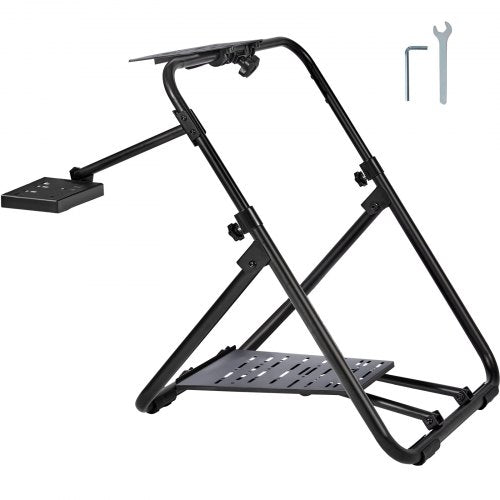 Hopfällbart racingrattstativ, höjdjusterbar universalbas kompatibel med Logitech och Thrustmaster racingratt och pedal, kraftig ram standard GT/Formula-säten bärbara