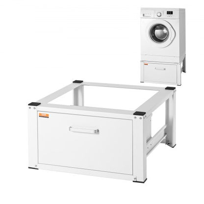 Tvättstativ 686 mm B x 366 mm H, tvättmaskin och torktumlare basplattform universal passform 299 kg kapacitet, kraftig multifunktionell bas för tvättmaskin med låda och omfattande tillbehör
