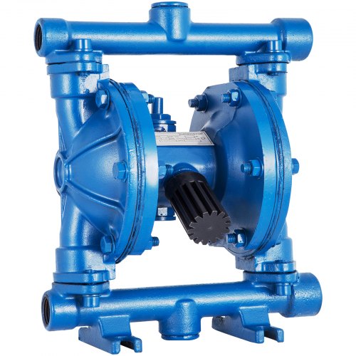Luftdriven dubbelmembranpump, 1/2 tums inlopp och utlopp, gjutjärnshus, 3 GPM och max 90 PSI, pneumatisk nitrilmembranöverföringspump för petroleum, diesel, olja och lågviskösa vätskor