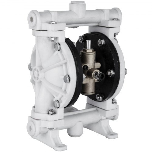 Luftdriven dubbelmembranpump, inlopp och utlopp, polypropylenhus, 9,46 l/min, PTFE-membran pneumatisk överföringspump för petroleum, diesel, olja och lågviskösa vätskor