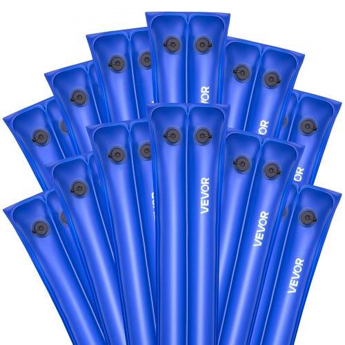 Poolskyddsvattenpåsar, 12-pack 2380 mm, dubbelkammarslangar för poolskydd, 0,4 mm tjocka PVC-vikter med läckagesäkert skruvlock, för nedgrävda poolskydd, vinterstängning, blå