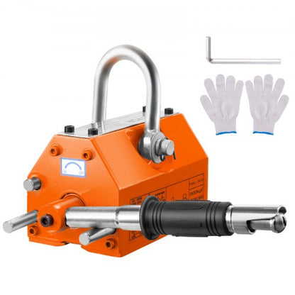 Magnetic Lifter, 1320 lbs/600kg Pulling Capacity, 2.5 Safety Factor, Neodymium & Steel, Lifting Magnet with Release, Permanent Lift Magnets, Heavy Duty Magnet for Hoist, Shop Crane, Block, Board