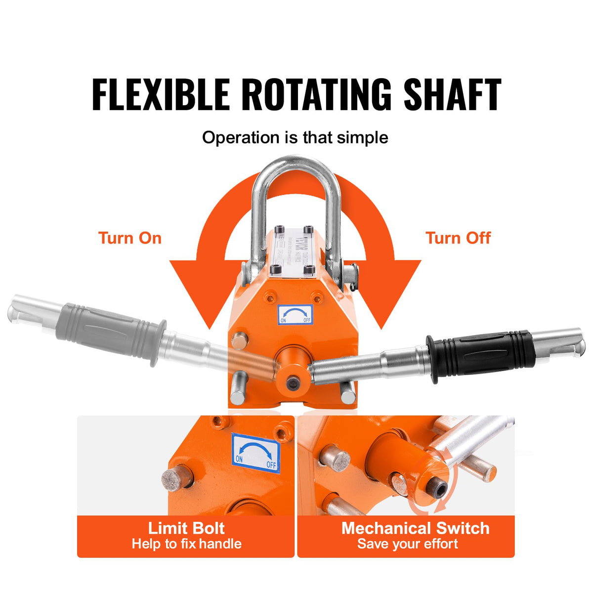 Magnetic Lifter, 2200lbs/1000kg Pulling Capacity, 2.5 Safety Factor, Neodymium & Steel, Lifting Magnet with Release, Permanent Lift Magnets, Heavy Duty Magnet for Hoist, Shop Crane, Block, Board