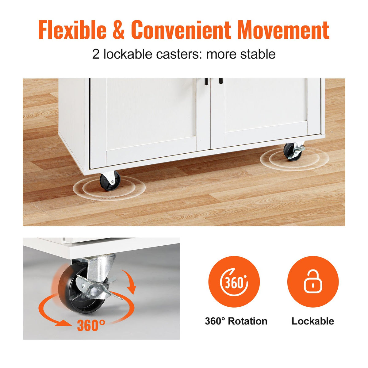 Kitchen Island Cart with Solid Wood Top, 90 cm Width Mobile Carts with Storage Cabinet, Rolling Kitchen Table with Spice Rack, Towel Rack, Drop Leaf and Drawer, Portable Islands on Wheels, White