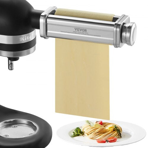 Pastatillbehör för KitchenAid köksmaskin, pastavalstillbehör i rostfritt stål, pastamaskintillbehör med 8 justerbara tjockleksknoppar, KitchenAid pastatillbehör från