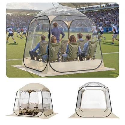 Pop up Sports Tent, 1.83x1.83 m Clear Bubble Tent for 2-4 Persons, Waterproof Outdoor Pod with Floor Mat & Top Cover, Garden Igloo Dome Tents Camping Shelter for Events Fishing Cheering
