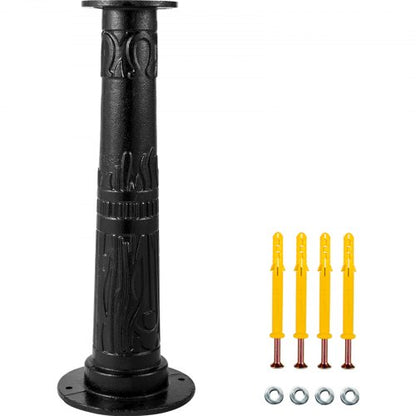 Antik handpumpstativ för vattenkanna, stativ för brunnspump i gjutjärn med förinställda 13 mm (0,5 tum) hål för enkel installation, gammaldags handpumpstativ för kanna, för hem, trädgård, damm, trädgård, utomhus, svart