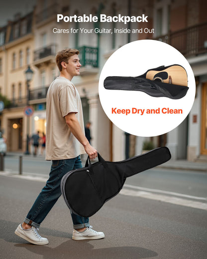 41 tum / 1041,4 mm Dreadnought Akustisk Gitarr Natural Nybörjarpaket Gigbag Vuxen