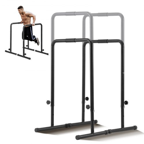 Dipstänger, kapacitet 440 lbs, dipstativ med justerbar höjd, fitnessträning dipstångsstation stabilisator parallell armhävningsstativ, parallella stänger för styrketräning hemmagym